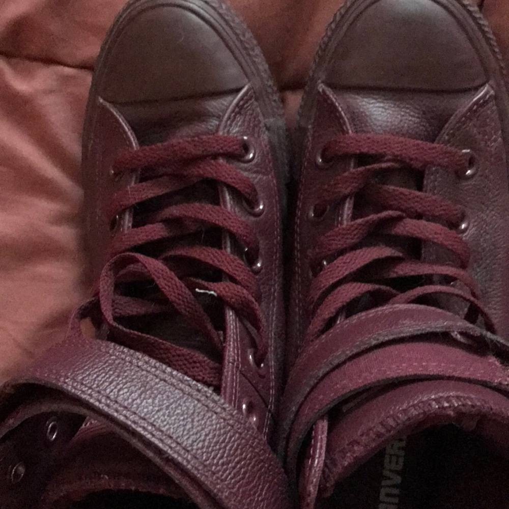 CONVERSE super rare maroon leather all stars ✨ - Picture 7 of 8